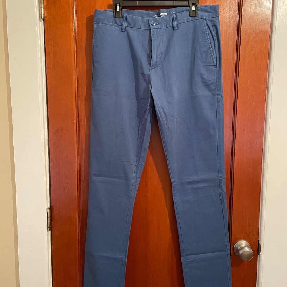 Mens Old Navy Skinny Knaki Bering Sea Blue Size 33x36